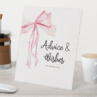 Elegant Pink Bow Advice & Wishes Bridal Shower