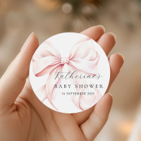  Elegant Pink Bow Baby Shower