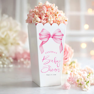 Elegant Pink Bow Baby Shower Favour Box