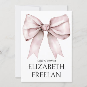 Elegant pink bow baby shower Invitation