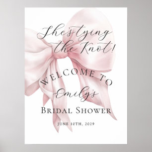 Elegant Pink Bow Bridal Shower Welcome Poster