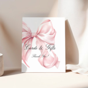 Elegant Pink Bow Cards and Gifts Sign