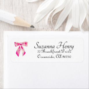 Elegant Pink Bow Classy Handwriting