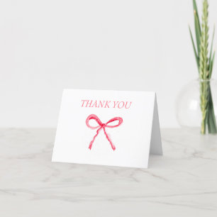 Elegant Pink Bow Coquette Baby Shower Thank you  Card