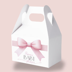Elegant Pink Bow Coquette Girl Baby Shower Favour Box