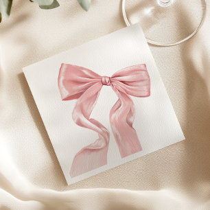 Elegant Pink Bow Coquette Paper Napkin