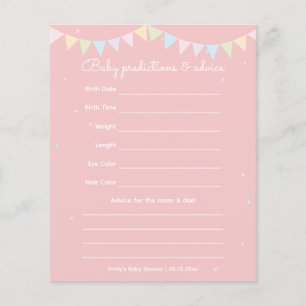 Elegant Pink Bow Girl Baby Shower Guessing Game