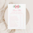 Elegant Pink Bow Guess Who Baby Shower Game