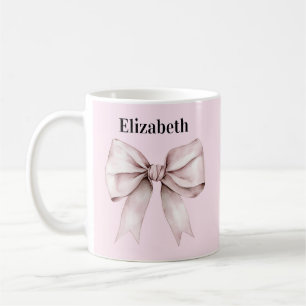 Elegant pink bow Personalized Name Coffee Mug
