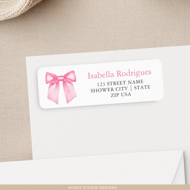 Elegant Pink Bow Return Address (Creator Uploaded)