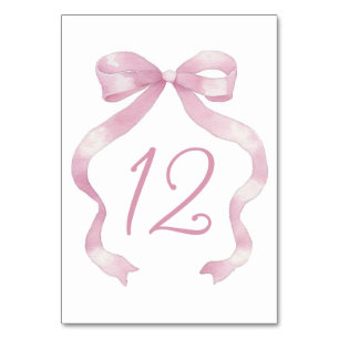 Elegant Pink Bow Table Number