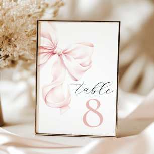 Elegant Pink Bow Table Numbers