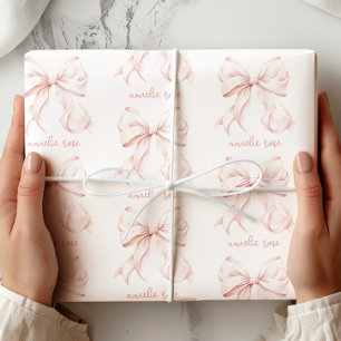 Elegant Pink Bow Wrapping Paper