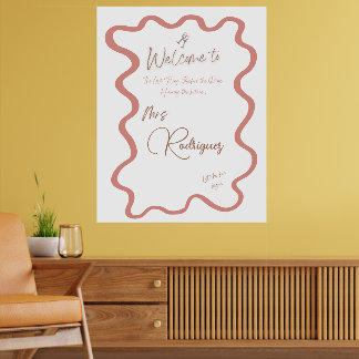 Elegant Pink Bridal Shower Welcome Poster