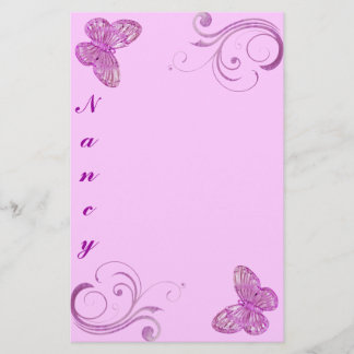 "Elegant Pink Butterfly" Beautiful Expressions Stationery