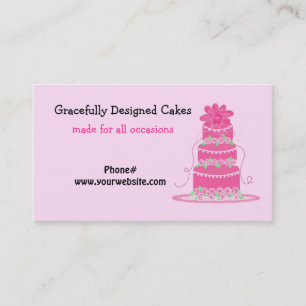 Elegant Pink Cake Business Card
