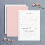 Elegant Pink Calligraphy Formal Brunch With Bride Invitation<br><div class="desc">Formal,  elegant,  modern brunch with the bride bridal shower invitation featuring ornate hand written modern calligraphy in blush pink,  with a delicate pink border.  Personalise your details in soft off-black. Contact designer for matching products. Copyright Anastasia Surridge for Elegant Invites,  all rights reserved.</div>