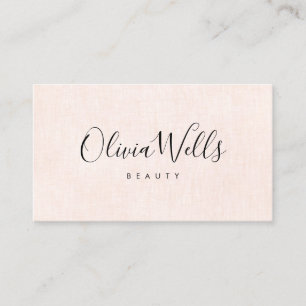 Elegant Pink Calligraphy Social Media Icons Business Card