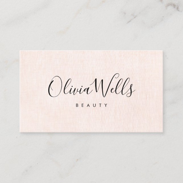 Elegant Pink Calligraphy Social Media Icons Business Card (Front)