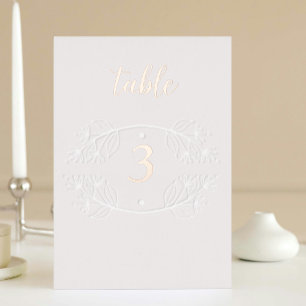 Elegant Pink Calligraphy Wedding Foil table number
