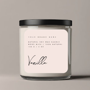 Elegant pink candle product label