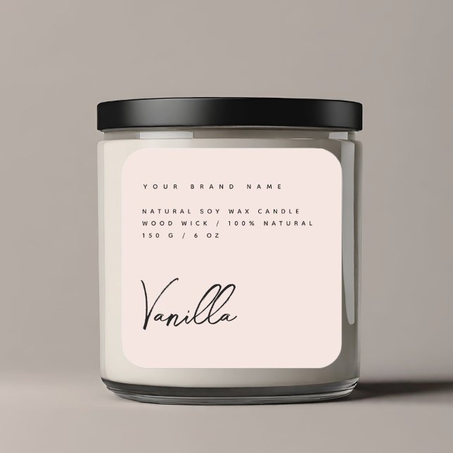 Elegant pink candle product label (Creator Uploaded)