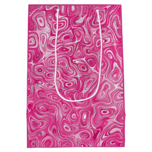 Elegant pink candy marble texture abstract modern medium gift bag