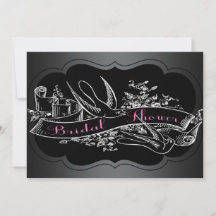 Elegant Pink Chalkboard Bridal Shower Invitation