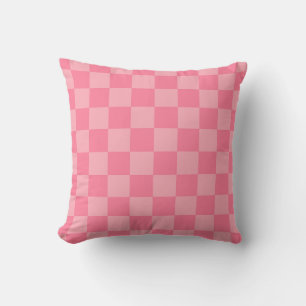 Elegant Pink Chequerboard Cushion