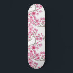 Elegant Pink Cherry Blossom Floral Watercolor Skateboard<br><div class="desc">This elegant, artsy, and girly floral pattern is perfect for the summer or spring season. It features hand-painted blush pink, berry pink, bright red, and dusty brown Japanese cherry blossom flowers, blooms, and branches on top of a simple white background. It's pretty, modern, sweet, unique, trendy, and original. Stylize with...</div>