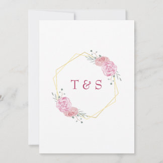 Elegant Pink Cherry Blossom Floral Wedding Invitat Invitation