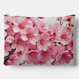 Elegant Pink Cherry Blossom Flowers Accessory Pouch
