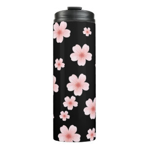 Elegant Pink Cherry Blossom Pattern Stainless Stee Thermal Tumbler