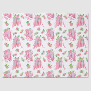 Elegant Pink Cherry Blossom Pattern Watercolor Tissue Paper