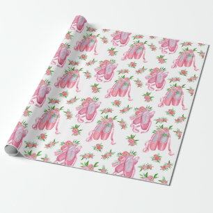 Elegant Pink Cherry Blossom Pattern Watercolor Wrapping Paper