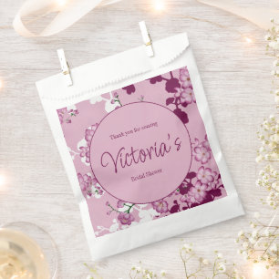 Elegant Pink Cherry Blossoms Afternoon Tea Favour Bags
