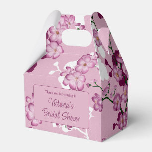 Elegant Pink Cherry Blossoms Bridal Shower Favour Box