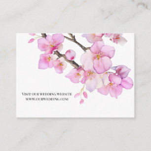 Elegant pink cherry blossoms QR wedding Enclosure Card