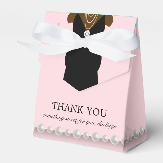 Elegant Pink Chic Ethnic Tiffany Theme Baby Shower Favour Box (Front Side)