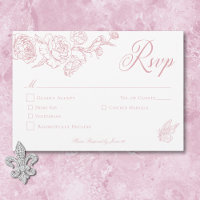 Elegant Pink Chinoiserie Bird & Crest Wedding