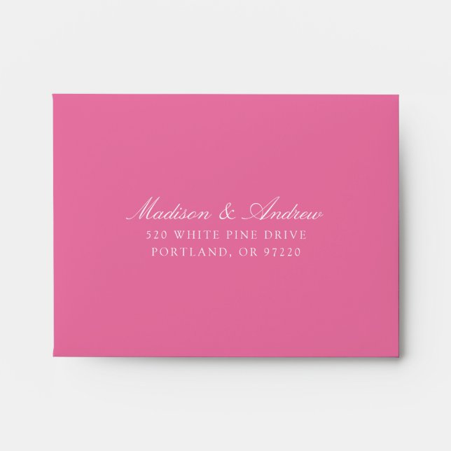 Elegant Pink Chinoiserie Floral Wedding RSVP Envelope (Front)
