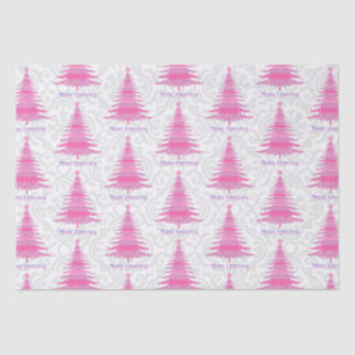 Elegant Pink Christmas Tree Gift Tissue Paper