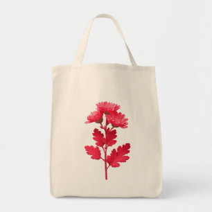 Elegant Pink Chrysanthemum Floral Tote Bag