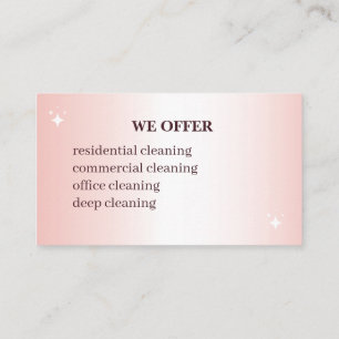 Elegant Pink Cleaning Service Business Card