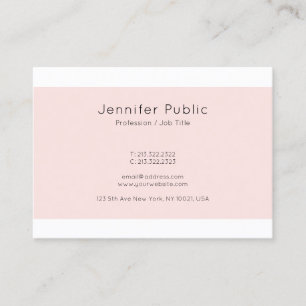 Elegant Pink Colour Creative Simple Plain Trendy Business Card
