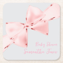 Elegant Pink Coquette Bow 22.9 cm Girl Baby Shower