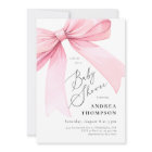 Elegant Pink Coquette Bow Baby Shower Girl
