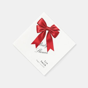 Elegant Pink Coquette Bow Baby Shower Girl Napkins