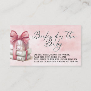 Elegant Pink Coquette Bow "Books for the Baby"  Enclosure Card