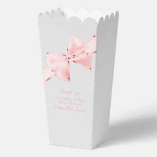 Elegant Pink Coquette Bow Girl Baby Shower Favour Box